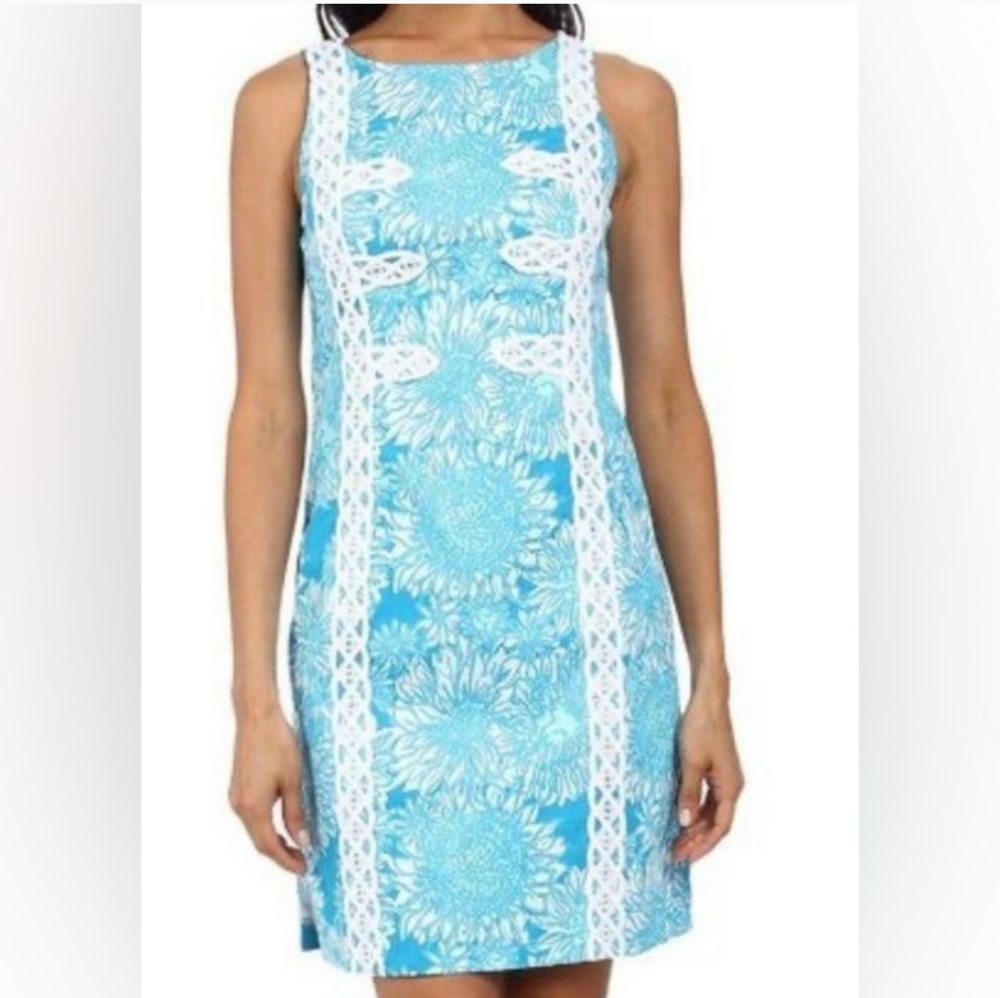 Lilly Pulitzer Ariel Blue Mirabelle Shift Dress Lion In The Sun size 00 …
